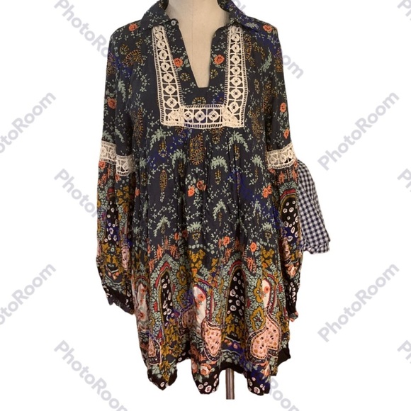 Entro, Small, Crochet Peasant floral Tunic/Dress. - Picture 1 of 9